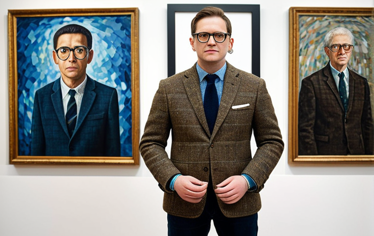 **

"A professional art critic, fully clothed in a tweed blazer and glasses, stands in a modern art gallery, surrounded by abstract paintings, appropriate attire, safe for work, perfect anatomy, natural proportions, well-formed hands, professional."

**