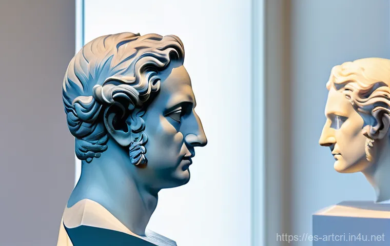 미술평론가 직무를 위한 전문 교육 - The Digital Art Explorer's Gaze**

A sophisticated, well-dressed art critic (wearing professional, c...